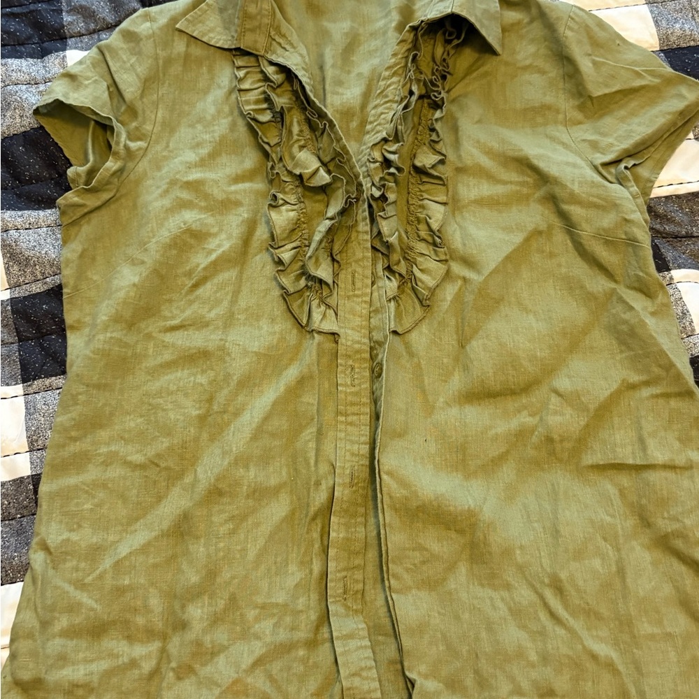 For Cynthia Olive Green Blouse